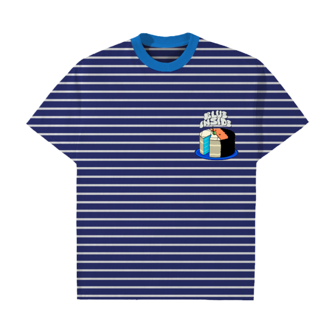 Gula. Blue Inside Cake  T-shirt - Blue Stripes