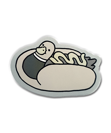 Sherchle. Hotduck BW - Vinyl Sticker