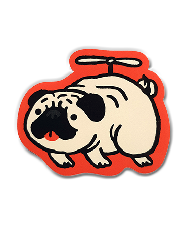 Sherchle. Heli Pug - Vinyl Sticker